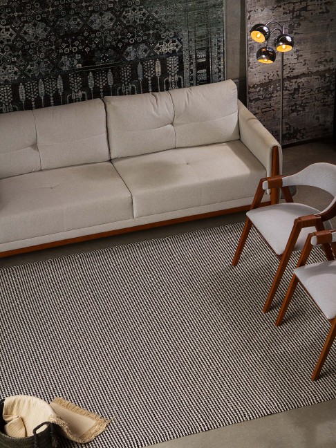 Tapete Tear TD457/B Preto e Cru