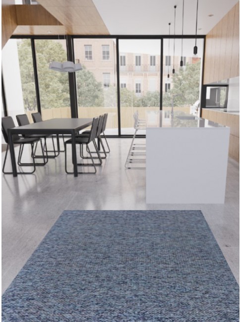 Tapete Tear Encorpado Azul Mesclado