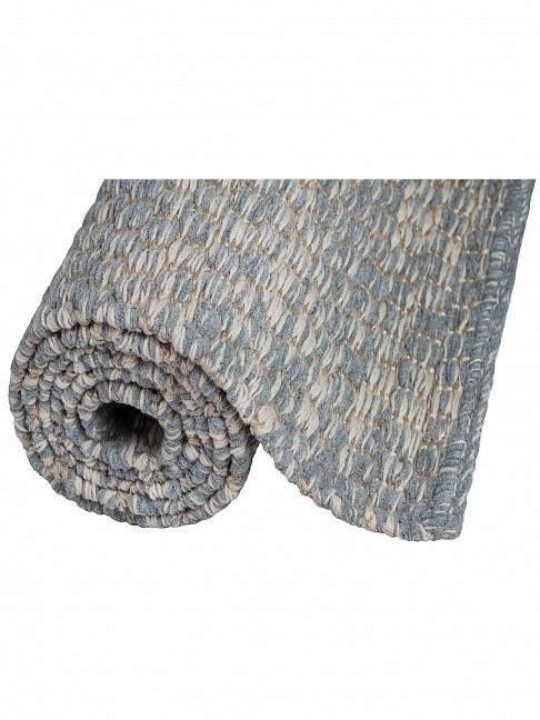 Tapete Tear Colmeia Cru e Azul Claro