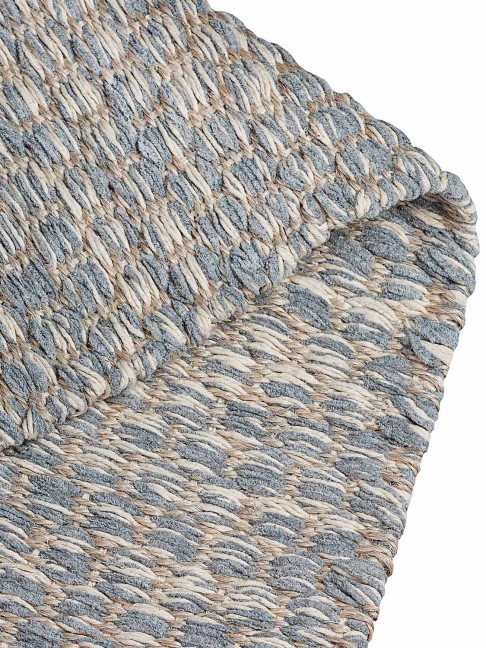 Tapete Tear Colmeia Cru e Azul Claro