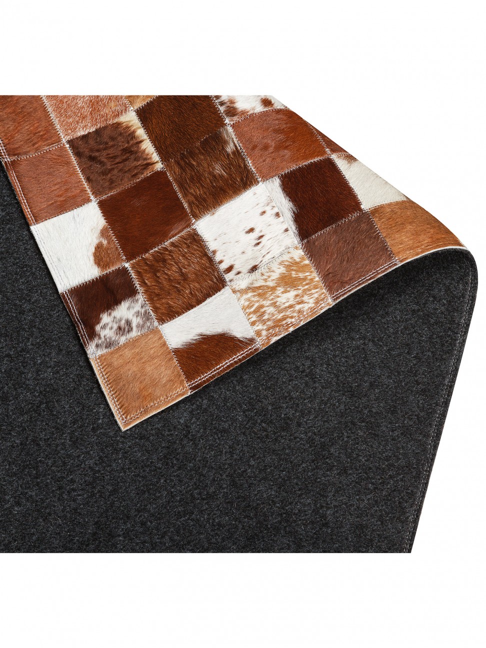 Tapete Couro Marrom e Branco Malhado (10x10)
