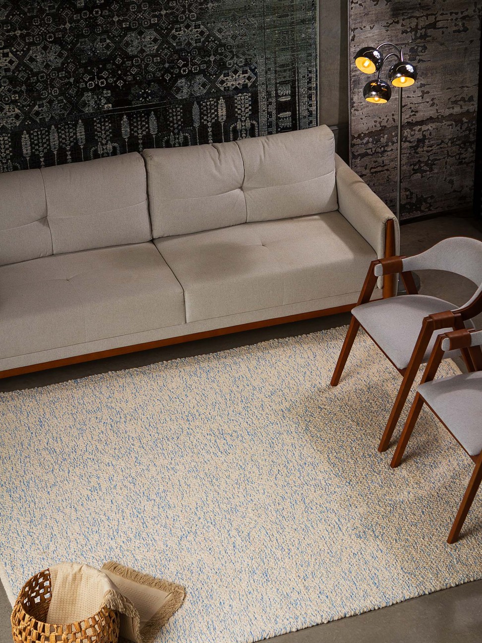 Tapete Tear TD566 Azul e Branco