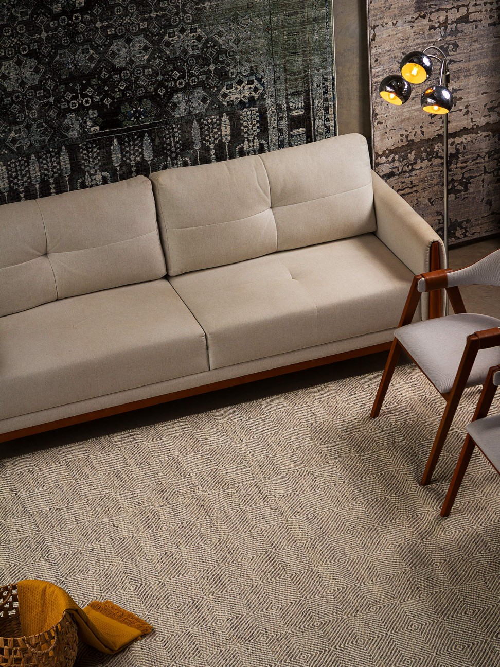 Tapete Kilim Diamond Cinza Escuro