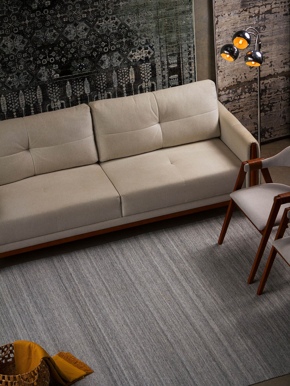 Tapete Kilim Cosmos Cinza Claro