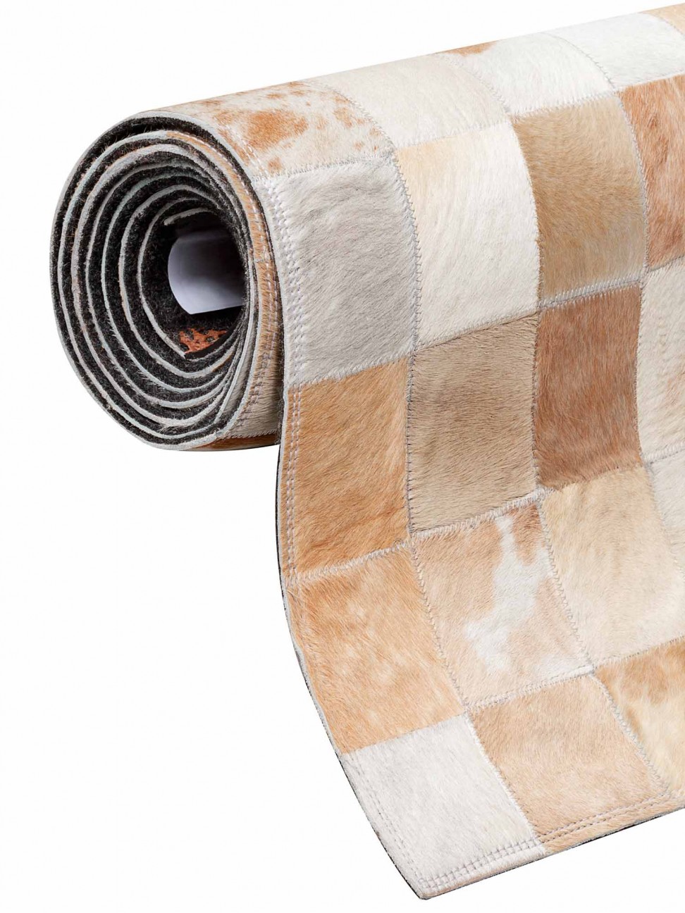 Tapete Couro Branco e Bege Malhado (7x7)