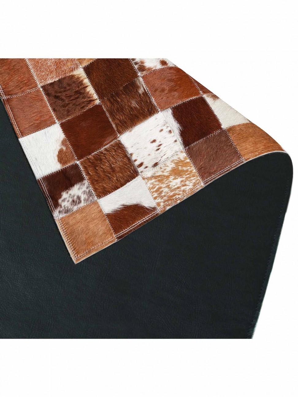 Tapete Couro Marrom e Branco Malhado (10x10)