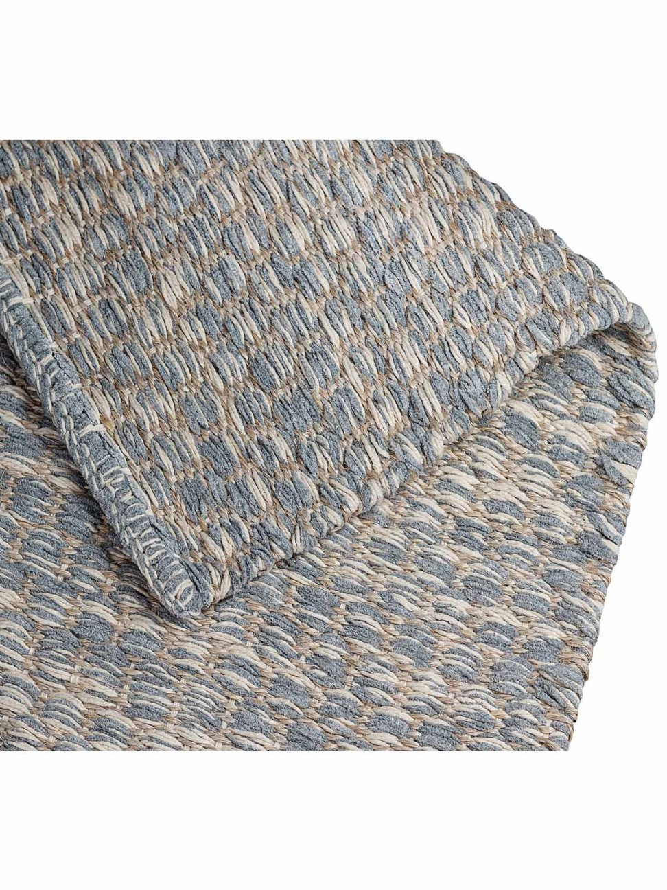 Tapete Tear Colmeia Cru e Azul Claro