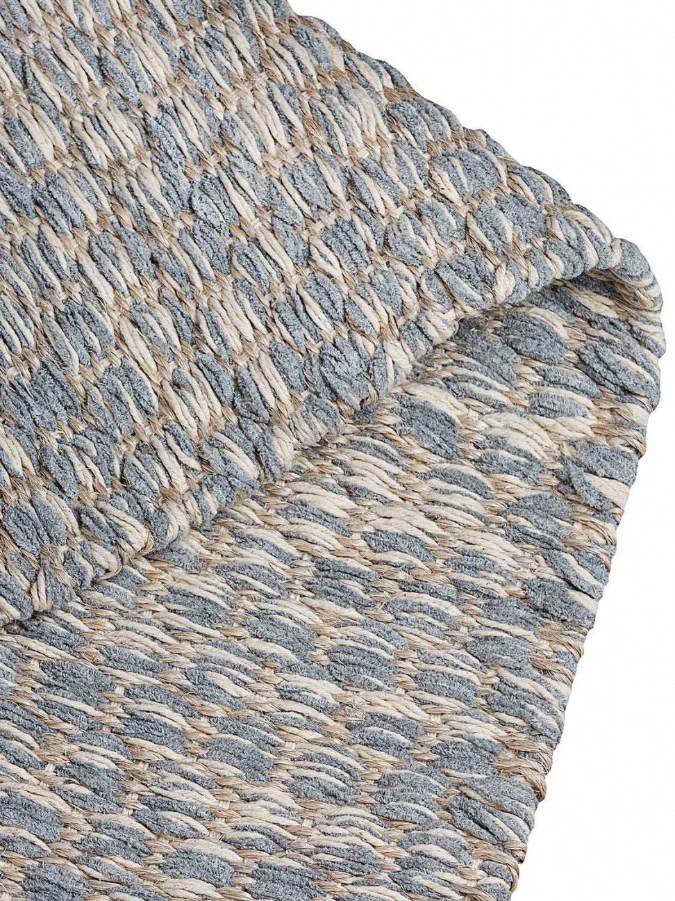 Tapete Tear Colmeia Cru e Azul Claro