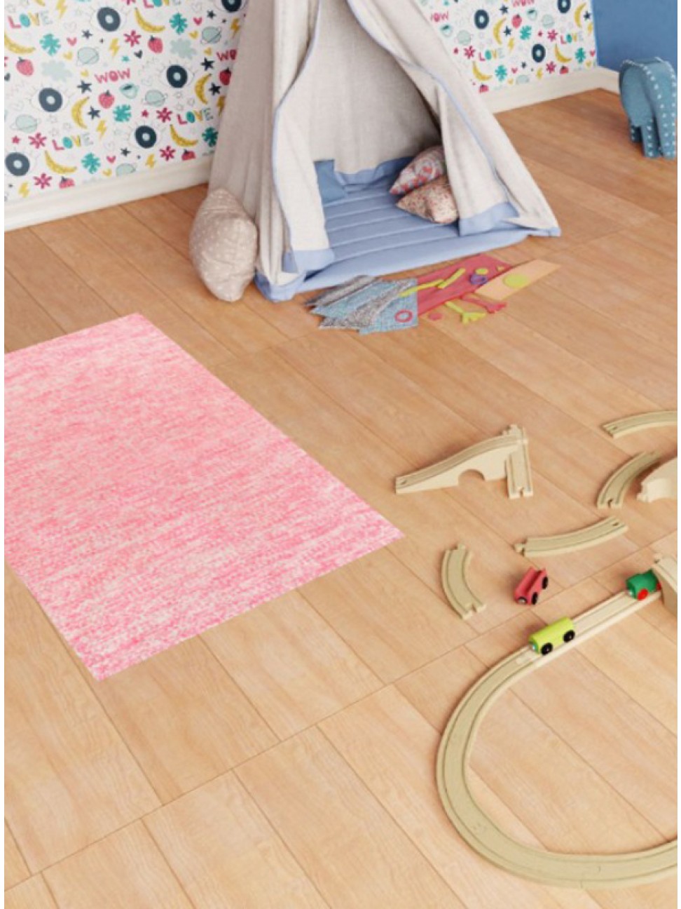 Tapete Tear Cru e Rosa