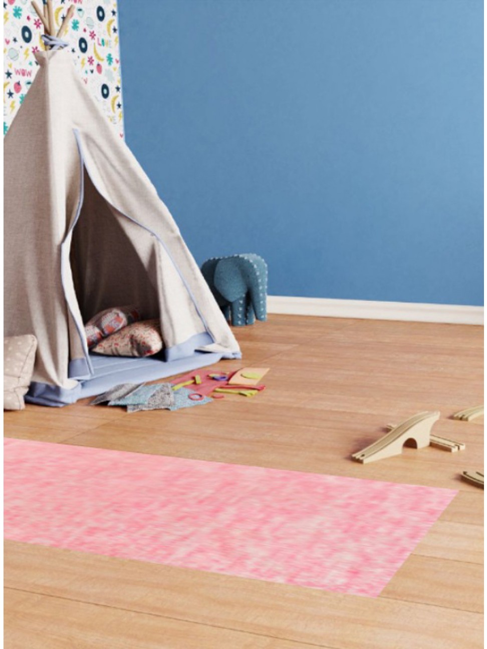 Tapete Tear Cru e Rosa