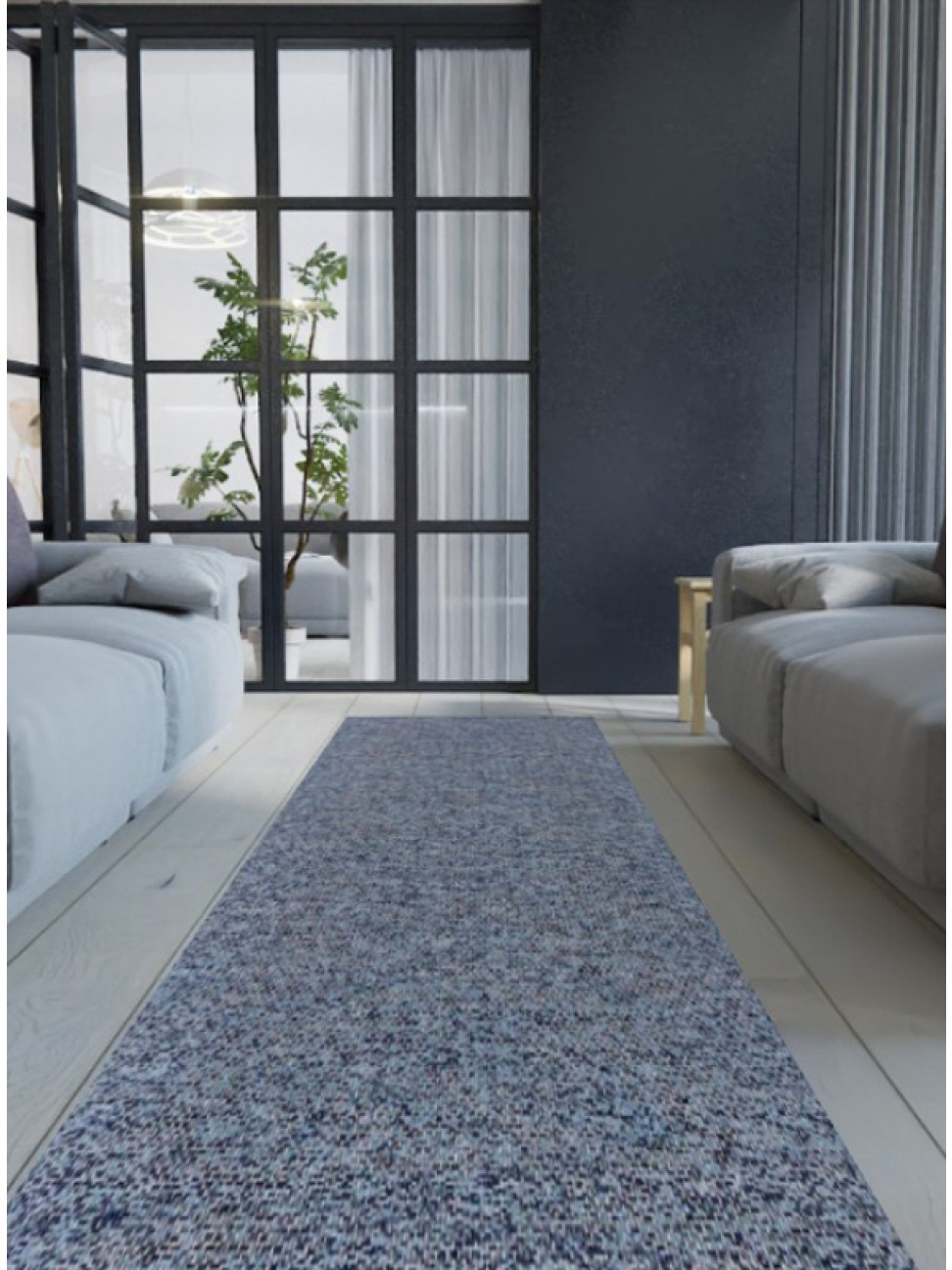 Tapete Tear Encorpado Azul Mesclado