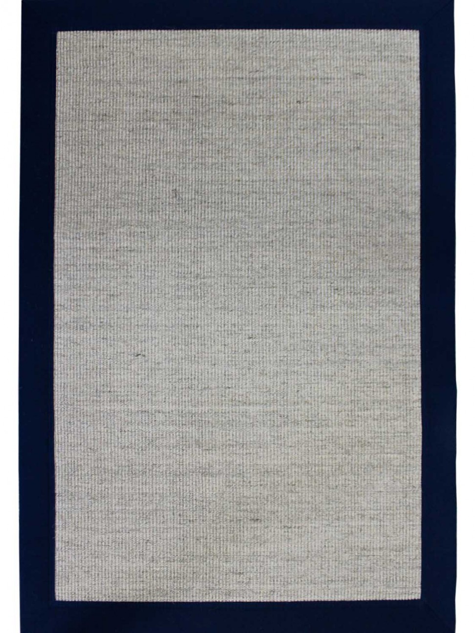 Tapete Sisal Polar CE com Borda Azul Marinho