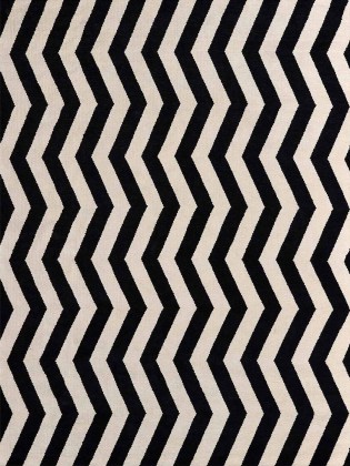 Tapete Tear Chevron Preto e Cru