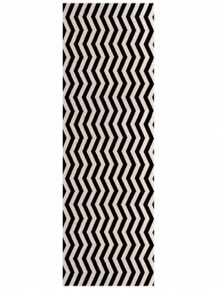 Tapete Tear Chevron Preto e Cru