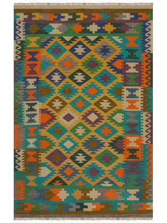 Tapete Kilim Paquistanês Multicores