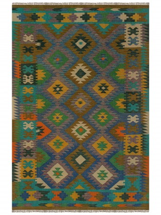 Tapete Kilim Paquistanês Multicores