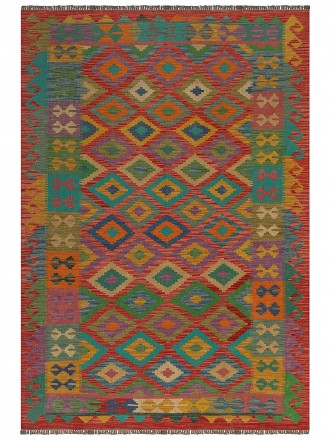 Tapete Kilim Paquistanês Multicores