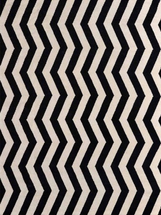 Tapete Tear Chevron Preto e Cru