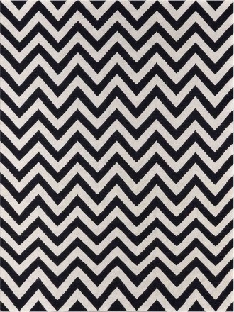 Tapete Kilin Chevron Preto e Branco 